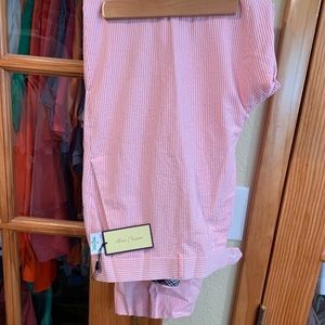 Alan Flusser Pink Seersucker Pants size 40x32